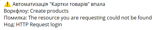Демо: сповіщення в Telegram про збій воркфлоу